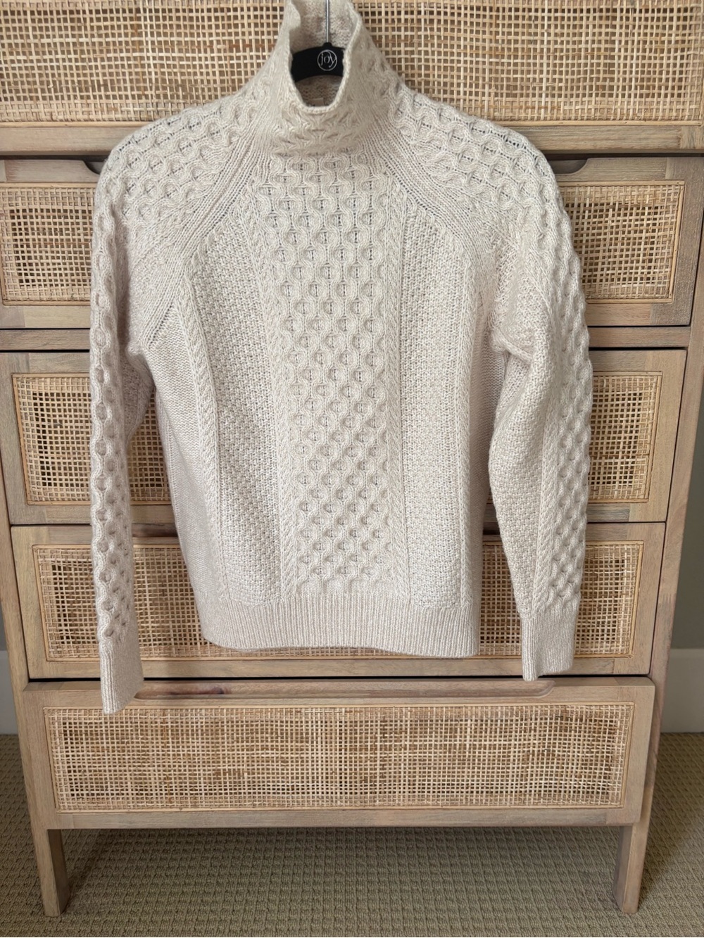 Vince Cream Cable-Knit Turtleneck Sweater